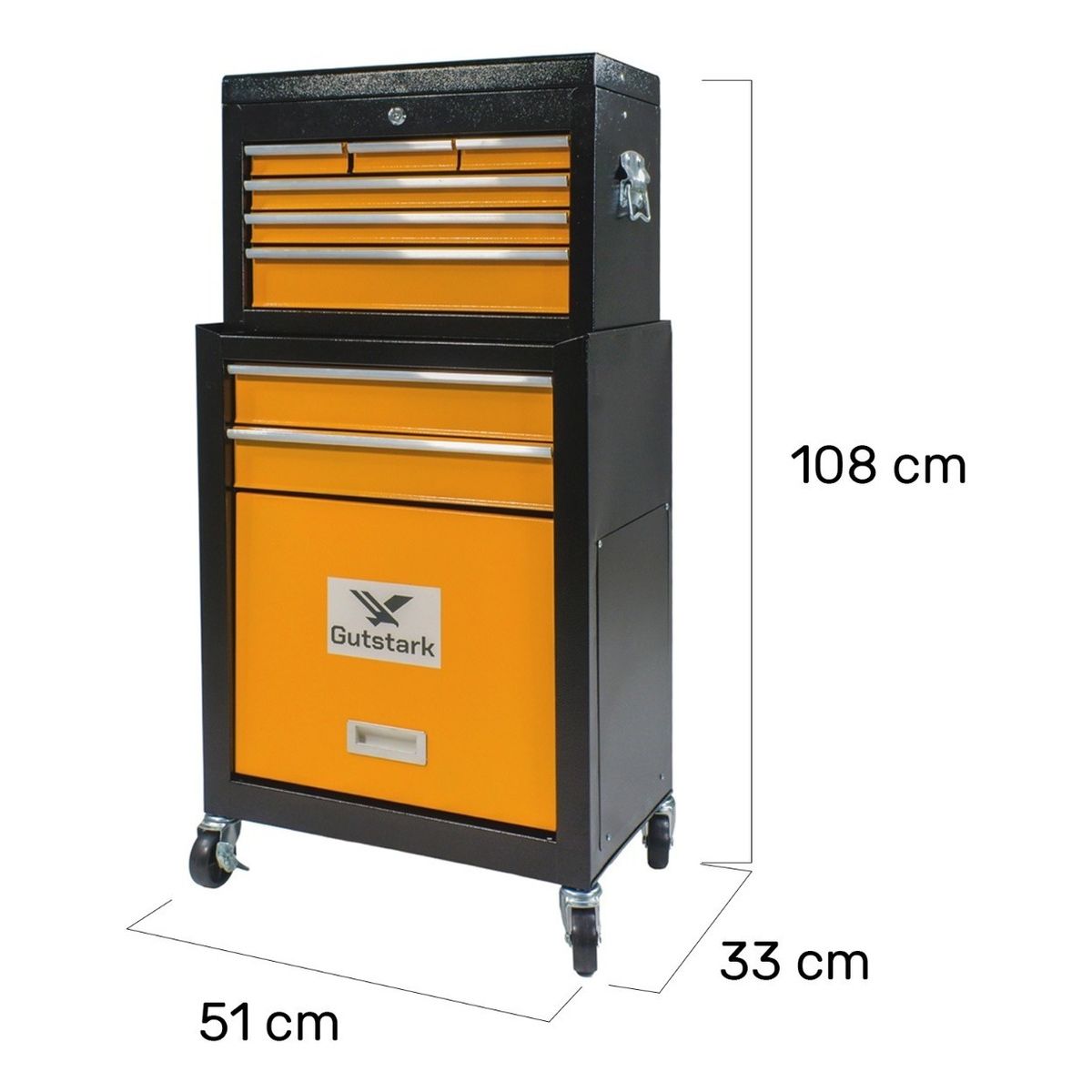 GUTSTARK - Gabinete Herramientas Movil 9 Cajones Baul Llave Seguridad.