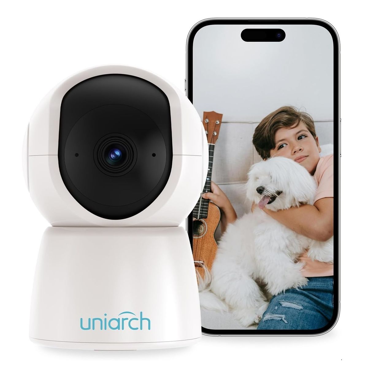 UNIARCH - Cámara Wifi 360° 3MP 2K Visión Nocturna Audio Bidireccional