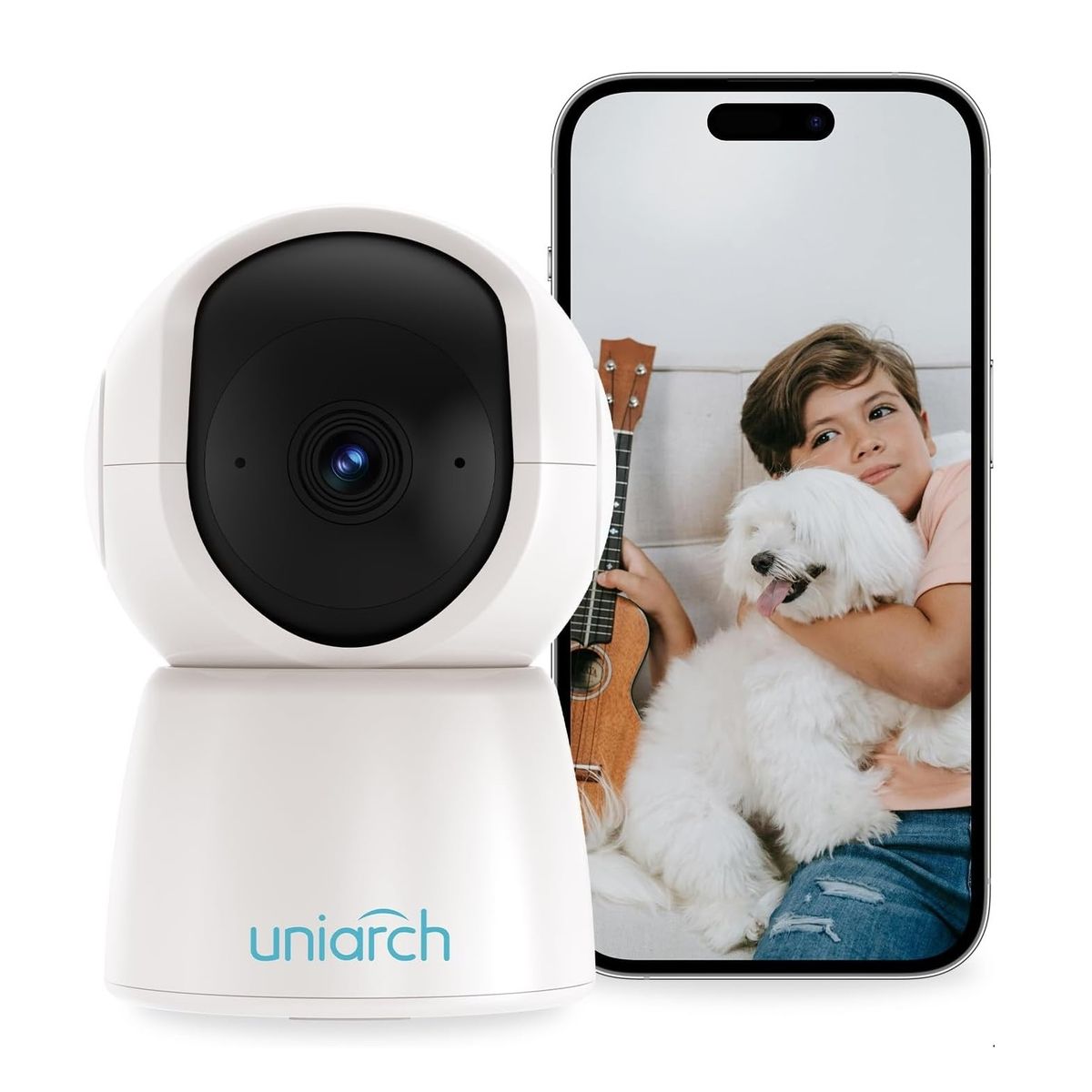 UNIARCH - Cámara Wifi 360° 3MP 2K Visión Nocturna Audio Bidireccional