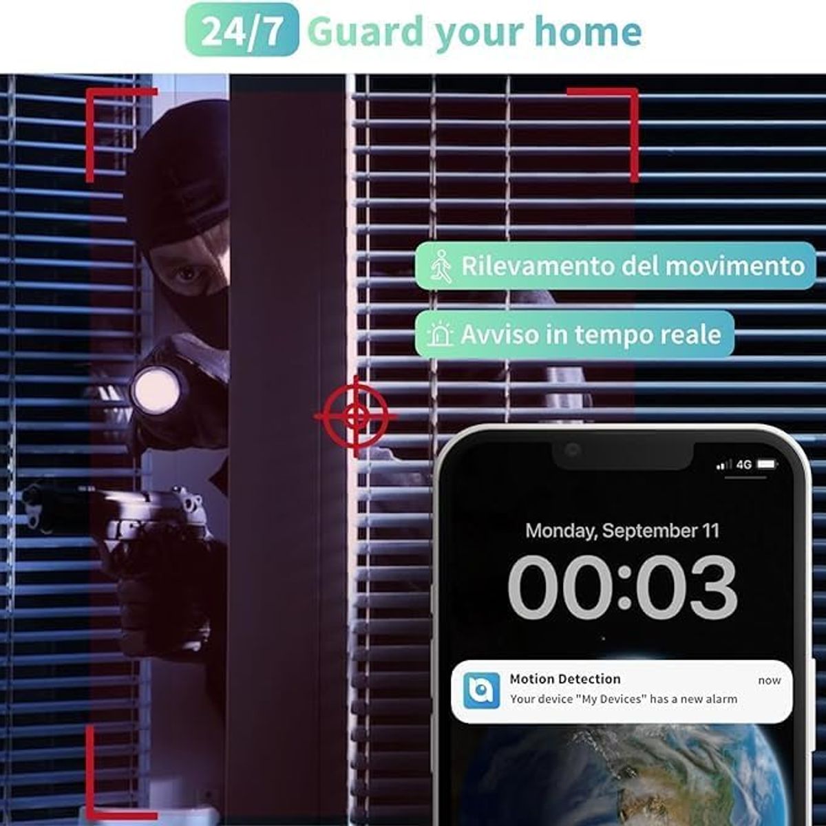 UNIARCH - Cámara Wifi 360° 3MP 2K Visión Nocturna Audio Bidireccional