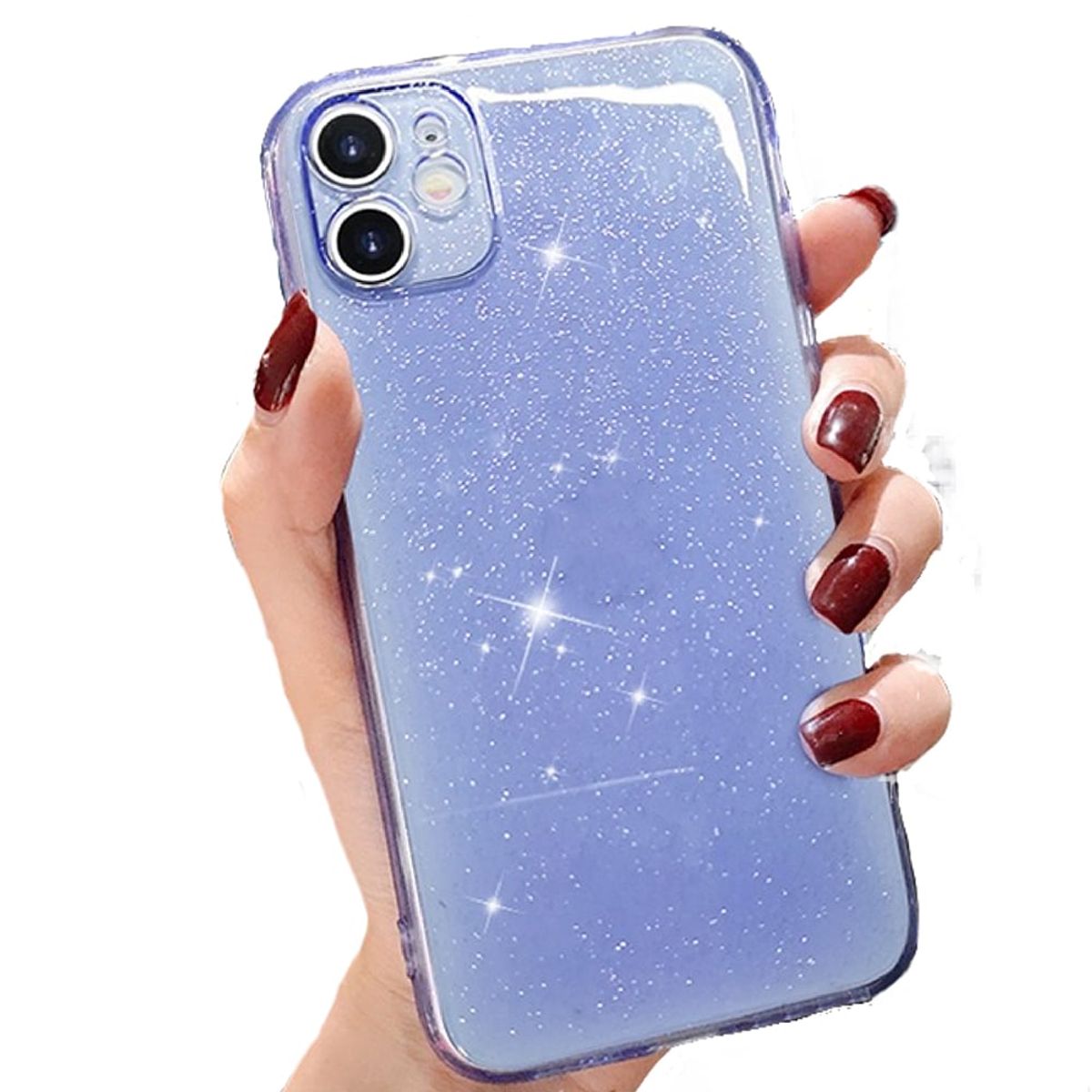 GENERICO - Carcasas Colores Candy Con Brillo Silicona Para iPhone XR Lila Neón