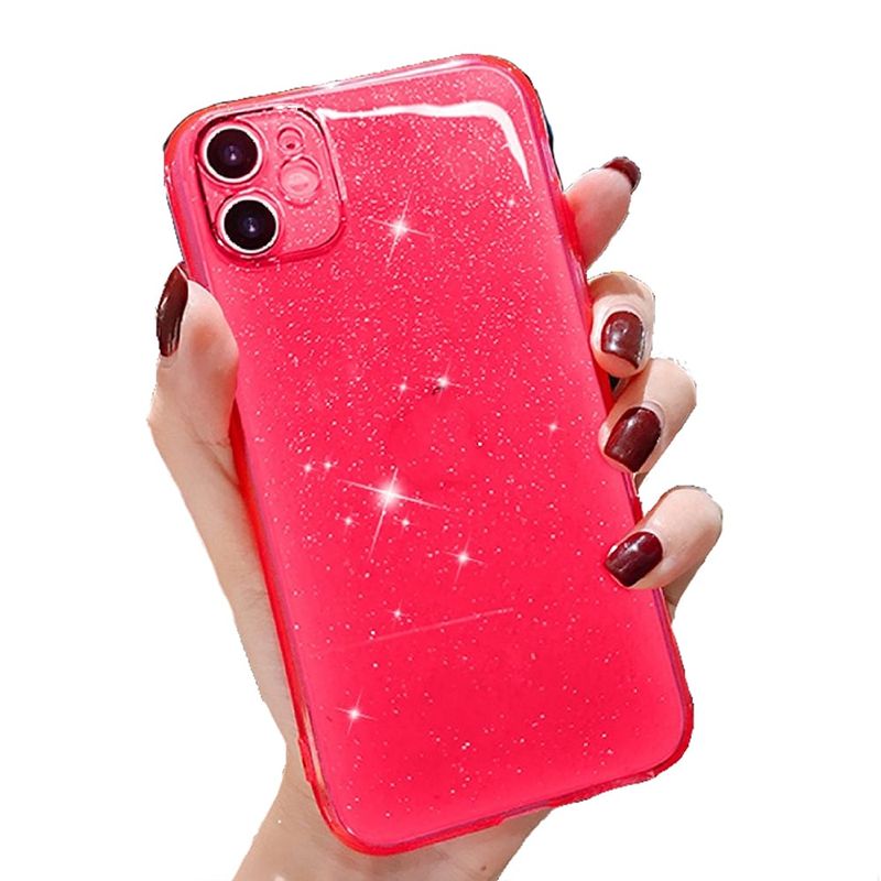 GENERICO - Carcasas Colores Candy Con Brillo Silicona Para iPhone XR Rosa Neón