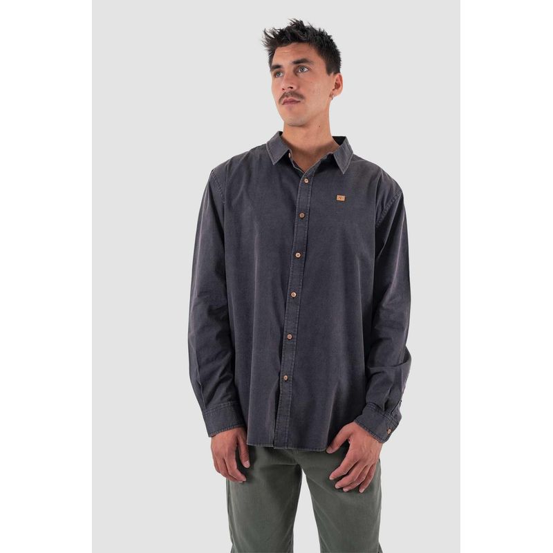 KAYA UNITE - Camisa Hombre Manga Larga Algodón Negro