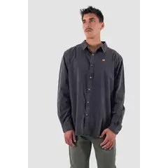 KAYA UNITE - Camisa Hombre Manga Larga Algodón Negro