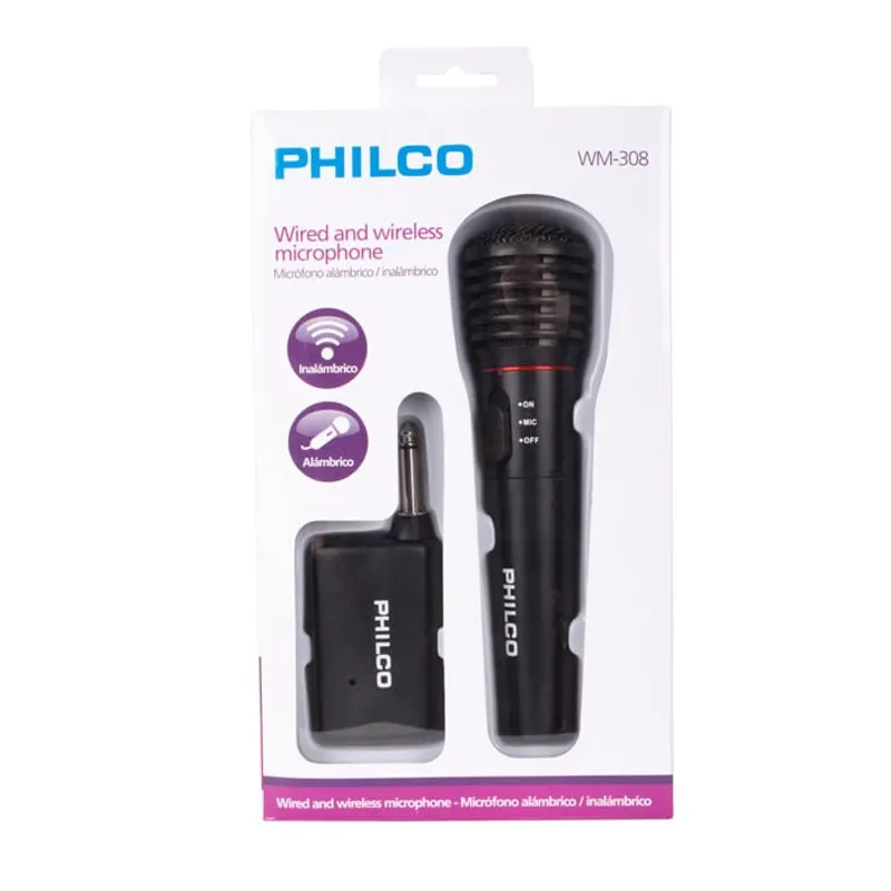 PHILCO - Microfono alambrico inalambrico Philco WM308