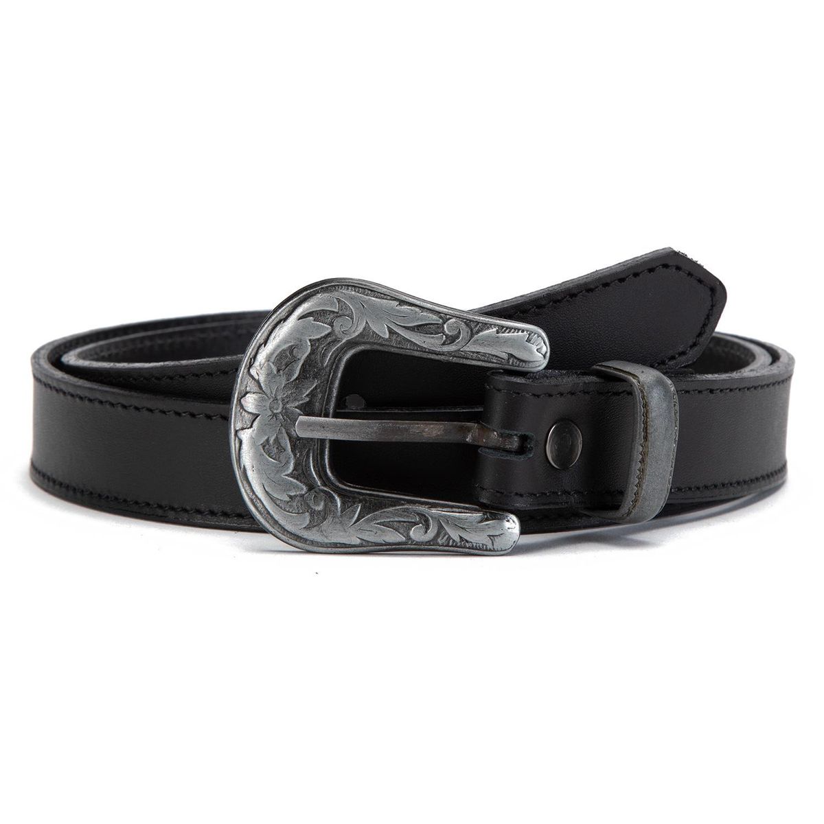 GACEL - Cinturon de cuero mujer Gacel negro