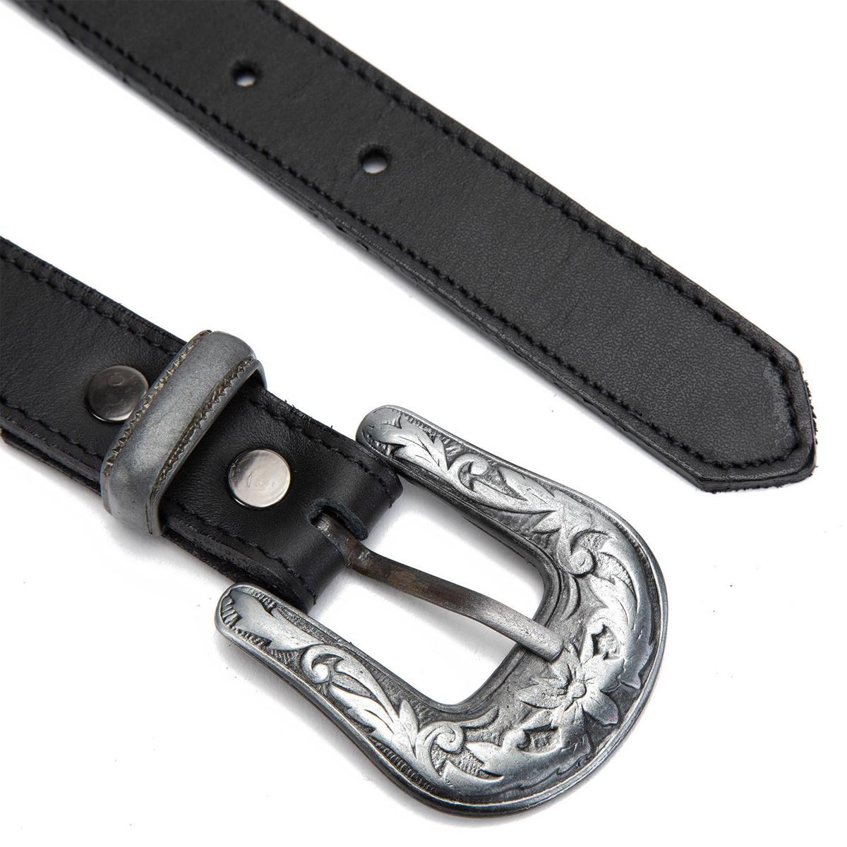 GACEL - Cinturon de cuero mujer Gacel negro