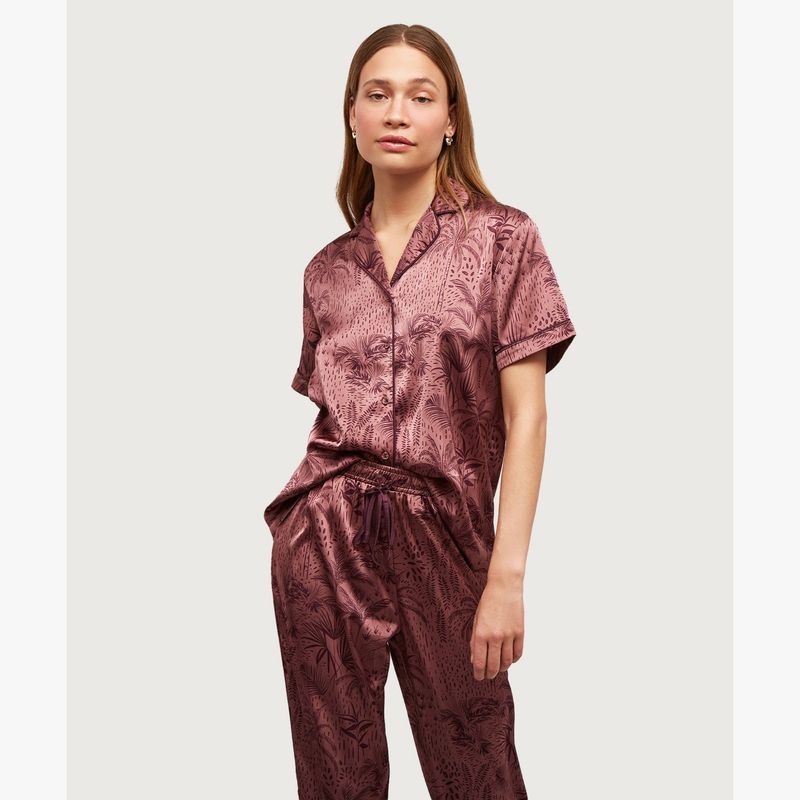 LOUNGE - Pijama Satinado Palmeras Dreamy