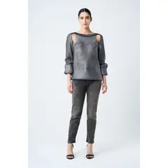 VELEZ - Vélez Jean Grey Silueta Mom Fit De Algodón Para Mujer Gris