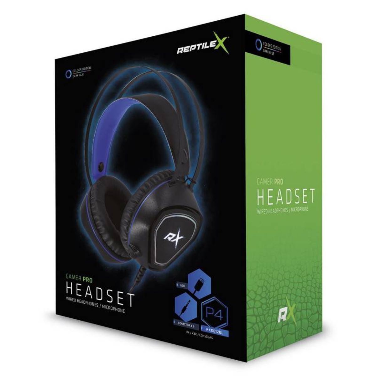 REPTILEX - Audífonos Reptile X 12BL Gamer Consolas y Pc Azul