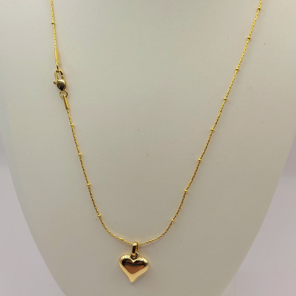 GENERICO - Cadena Tejido Mixto con Corazón de Oro Laminado 18k