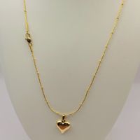 Cadena Tejido Mixto con Corazón de Oro Laminado 18k