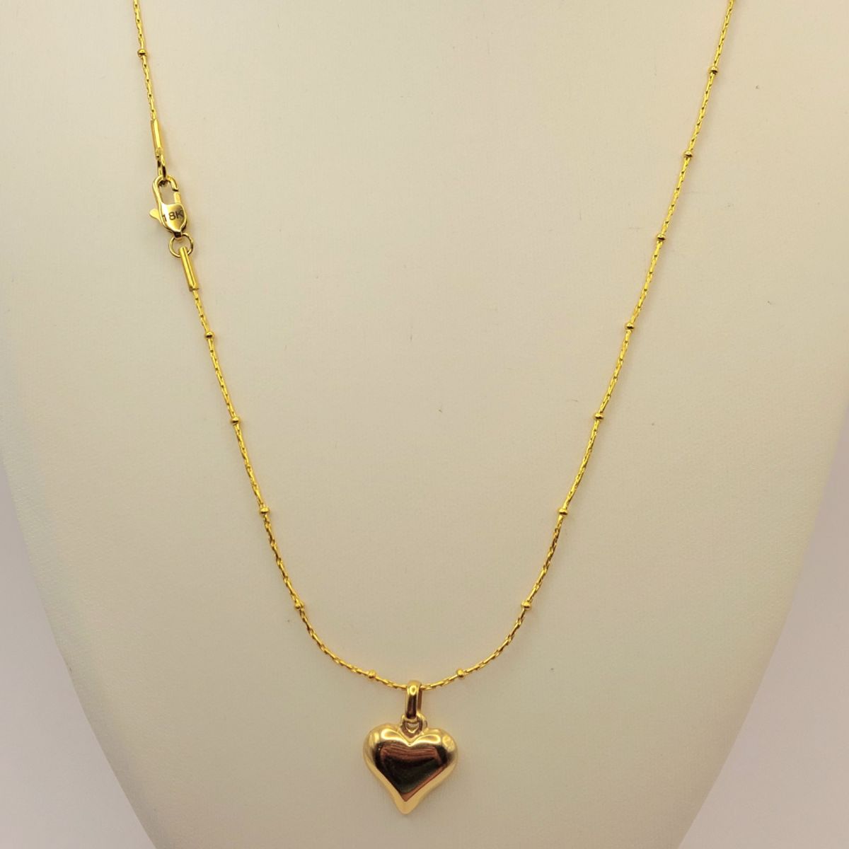 GENERICO - Cadena Tejido Mixto con Corazón de Oro Laminado 18k
