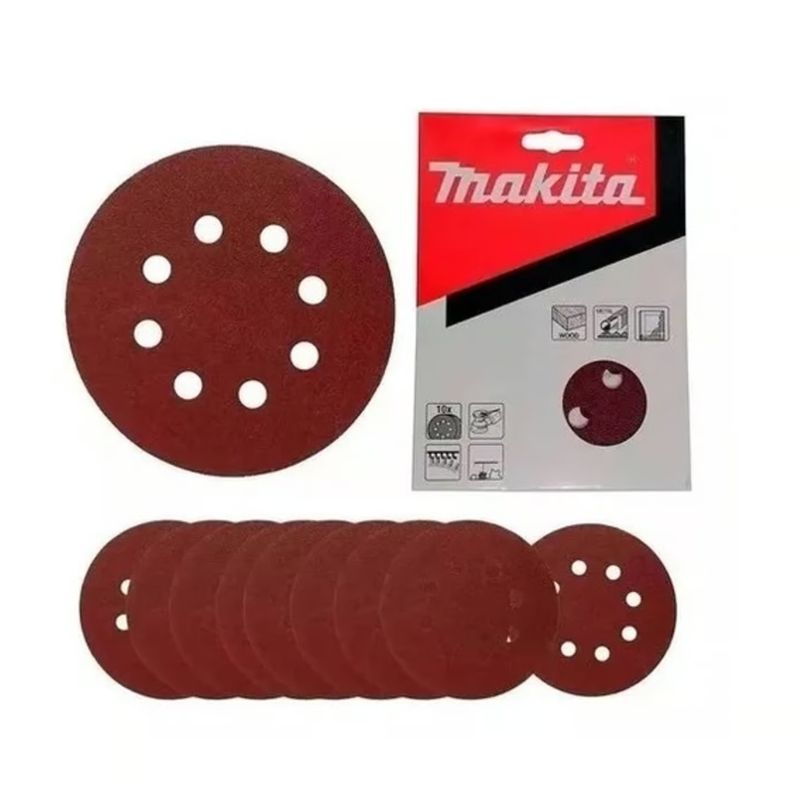 MAKITA - Disco Lija Con Velcro (10u) 125mm Grano 240 D-54564 Makita