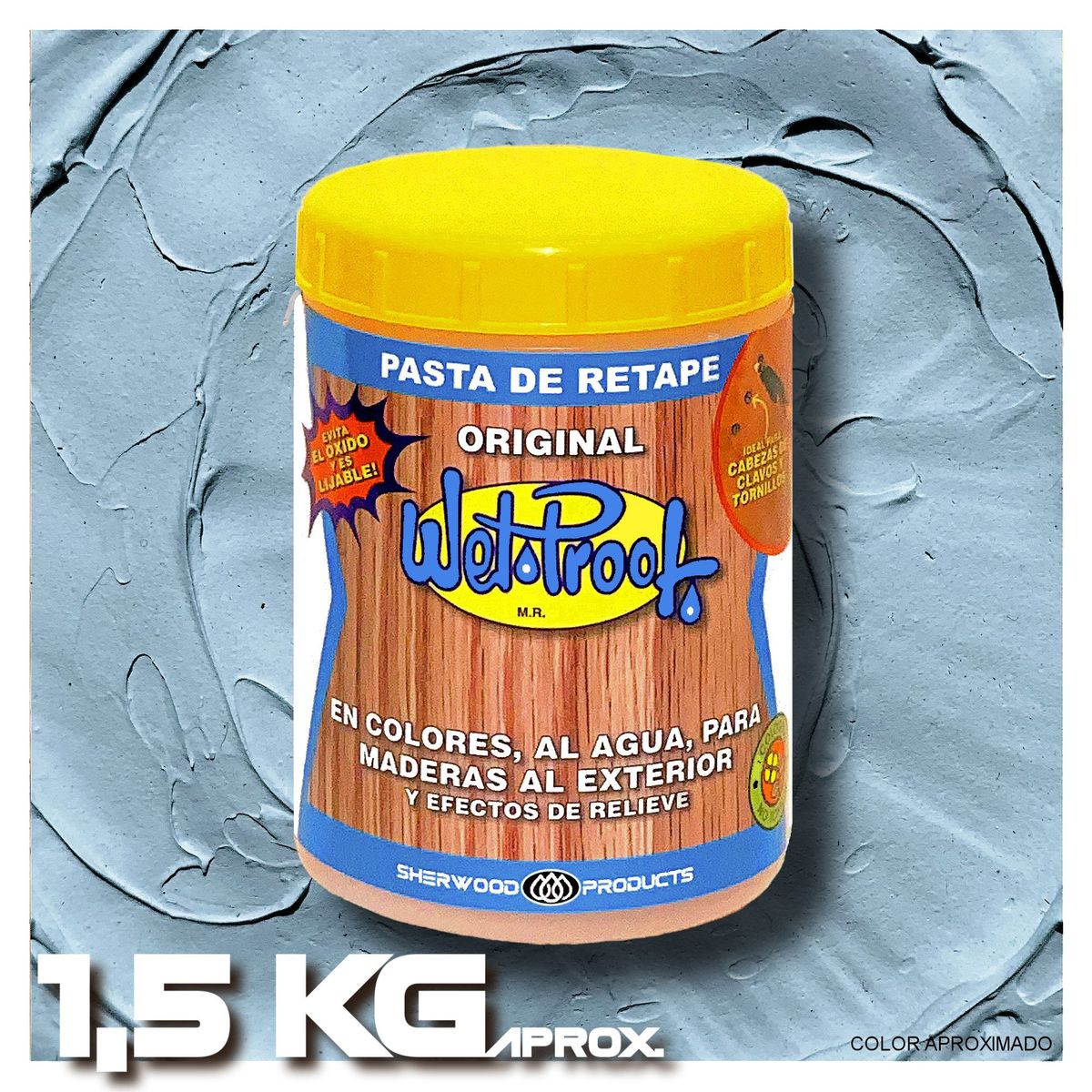 WETPROOF - PASTA DE RETAPE WET PROOF® COLONIAL PARA MADERA EXTERIOR 1,5 KG