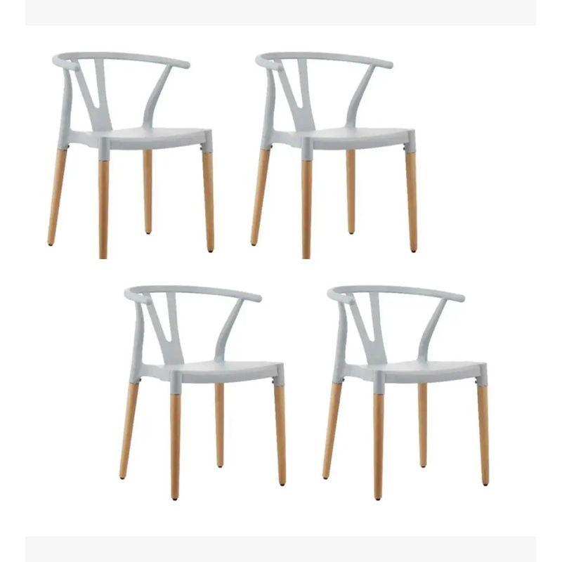 CORI CORI - Pack 4 Sillas Wishbone - Polipropileno Gris