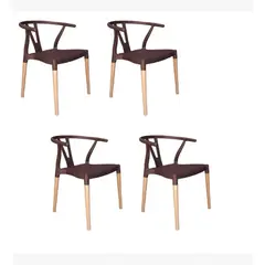 CORI CORI - Pack 4 Sillas Wishbone - Polipropileno Cafe