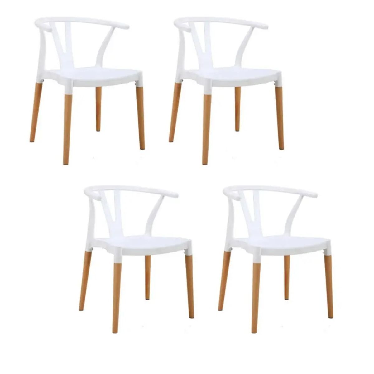 CORI CORI - Pack 4 Sillas Wishbone - Polipropileno Blanco