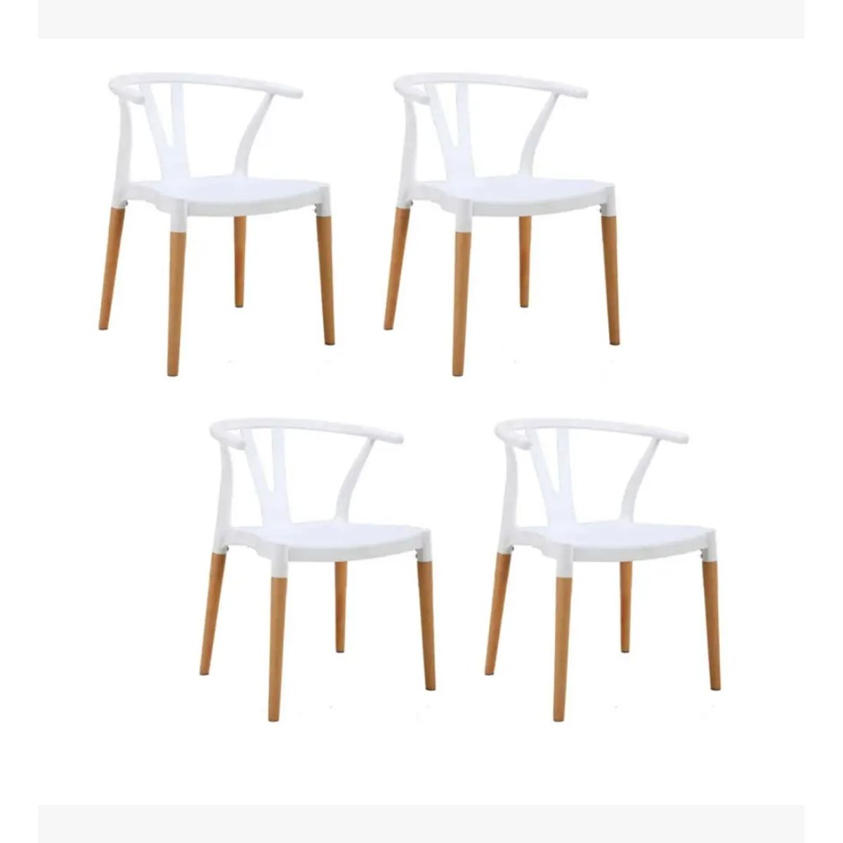 CORI CORI - Pack 4 Sillas Wishbone - Polipropileno Blanco