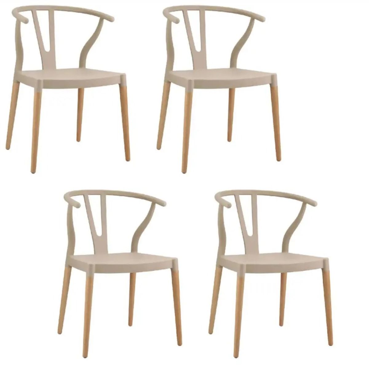CORI CORI - Pack 4 Sillas Wishbone - Polipropileno Beige