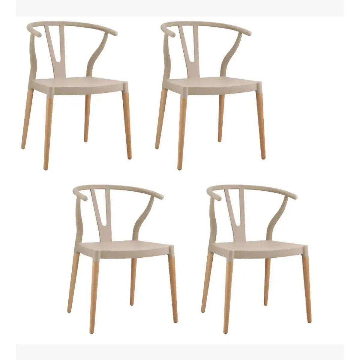 CORI CORI - Pack 4 Sillas Wishbone - Polipropileno Beige