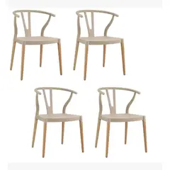 CORI CORI - Pack 4 Sillas Wishbone - Polipropileno Beige