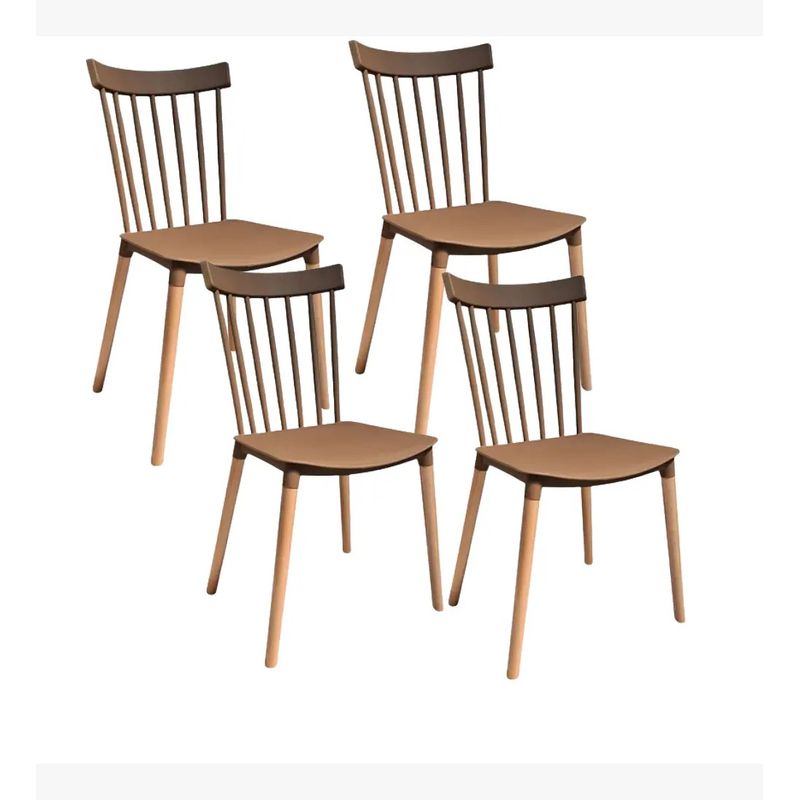 CORI CORI - Pack 4 Sillas Windsor - Polipropileno Cafe