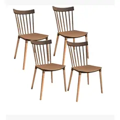 CORI CORI - Pack 4 Sillas Windsor - Polipropileno Cafe