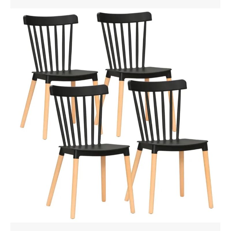 CORI CORI - Pack 4 Sillas Windsor - Polipropileno Negro