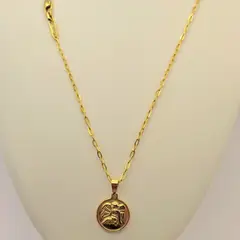 GENERICO - Cadena Tejido Clip con Medalla Angel del Amor Chamuel Oro Laminado