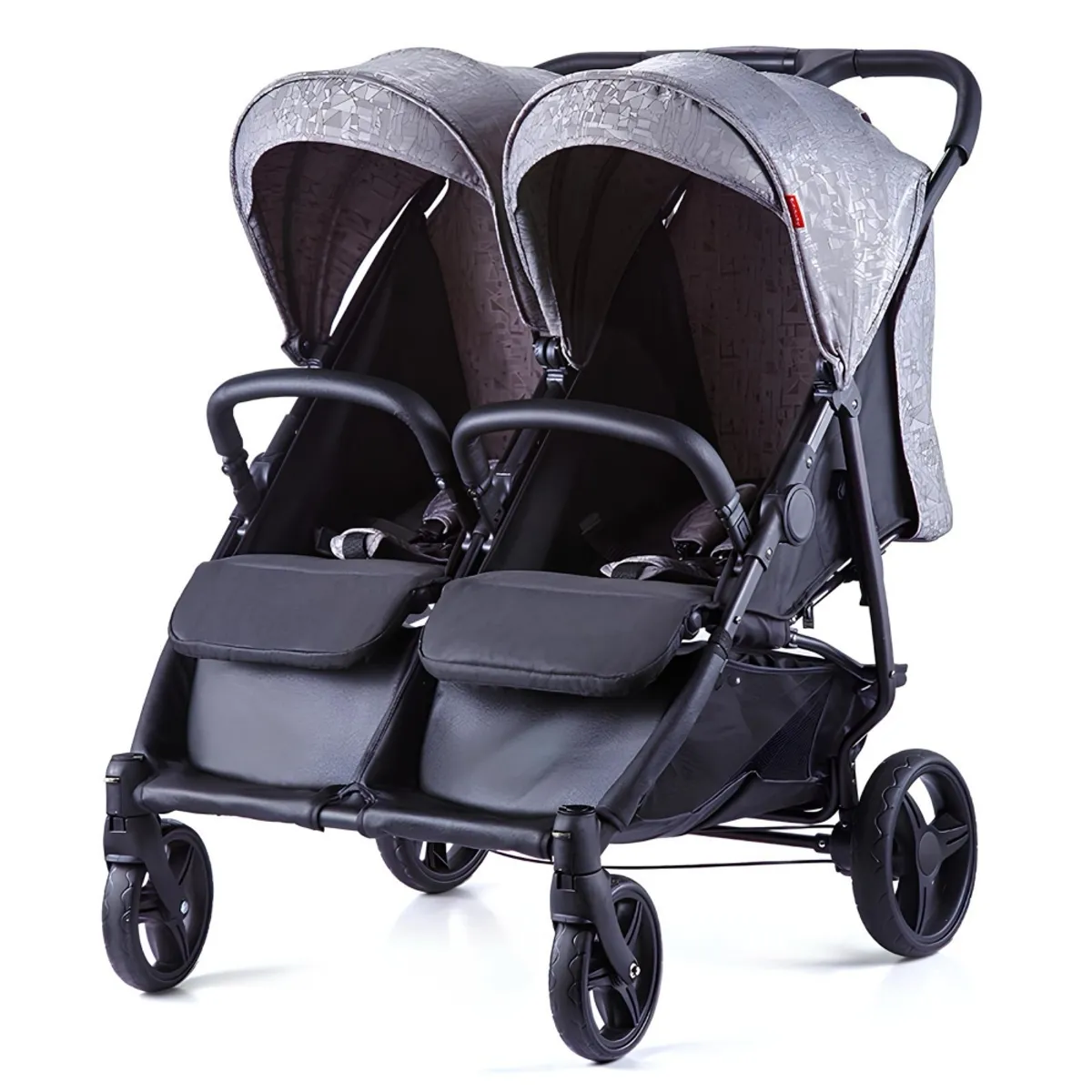 LUBABYCAS - Coche Doble De Paseo Marco Aluminio Liviano Gris LuBabycas