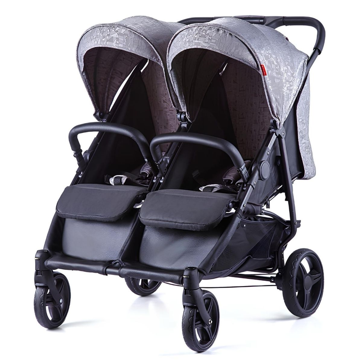 LUBABYCAS - Coche Doble De Paseo Marco Aluminio Liviano Gris LuBabycas