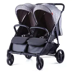 LUBABYCAS - Coche Doble De Paseo Marco Aluminio Liviano Gris