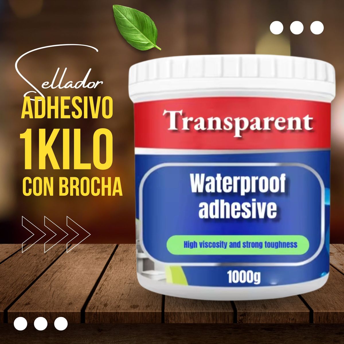 GENERICO - Sellador De 1 kilo, Adhesivo De Sellado Invisible Tapa Goteras