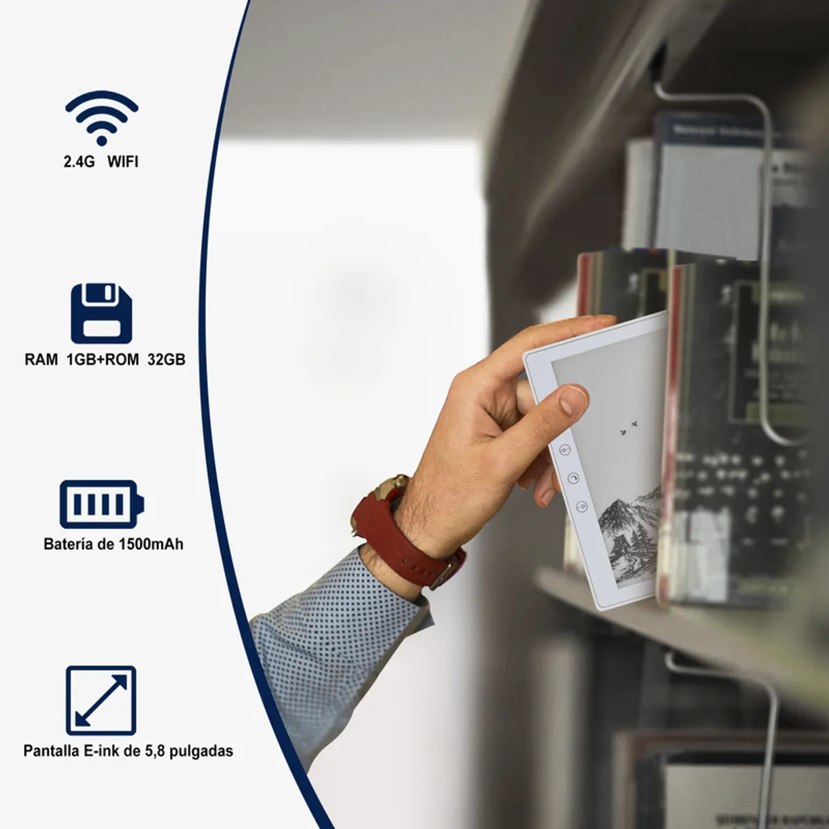 VEIDOO - E-reader Veidoo Ebook 6 32GB HD Touch Screen E-Ink Blanco