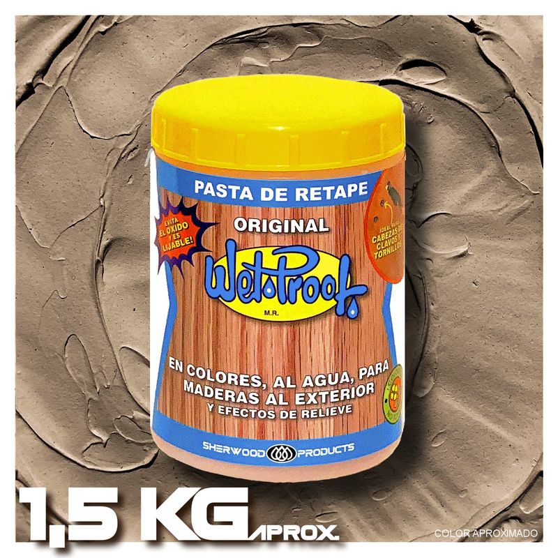 WETPROOF - PASTA DE RETAPE WET PROOF® NOGAL PARA MADERA EXTERIOR 1,5 KG