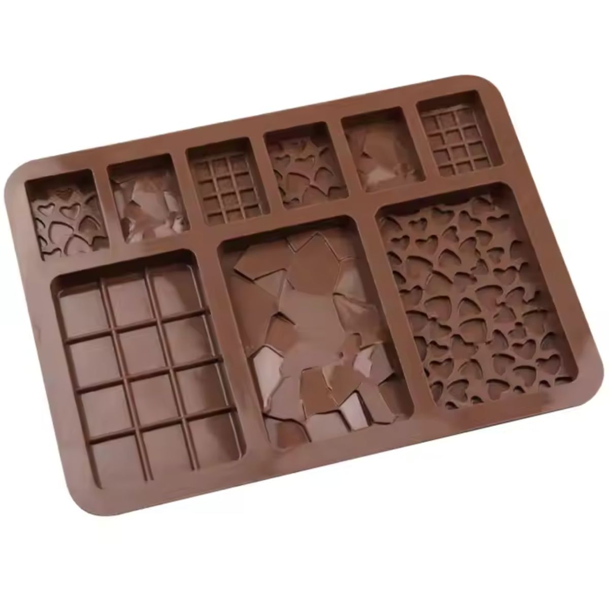 GENERICO - Molde 9 Espacios Chocolate Forma Mixtas