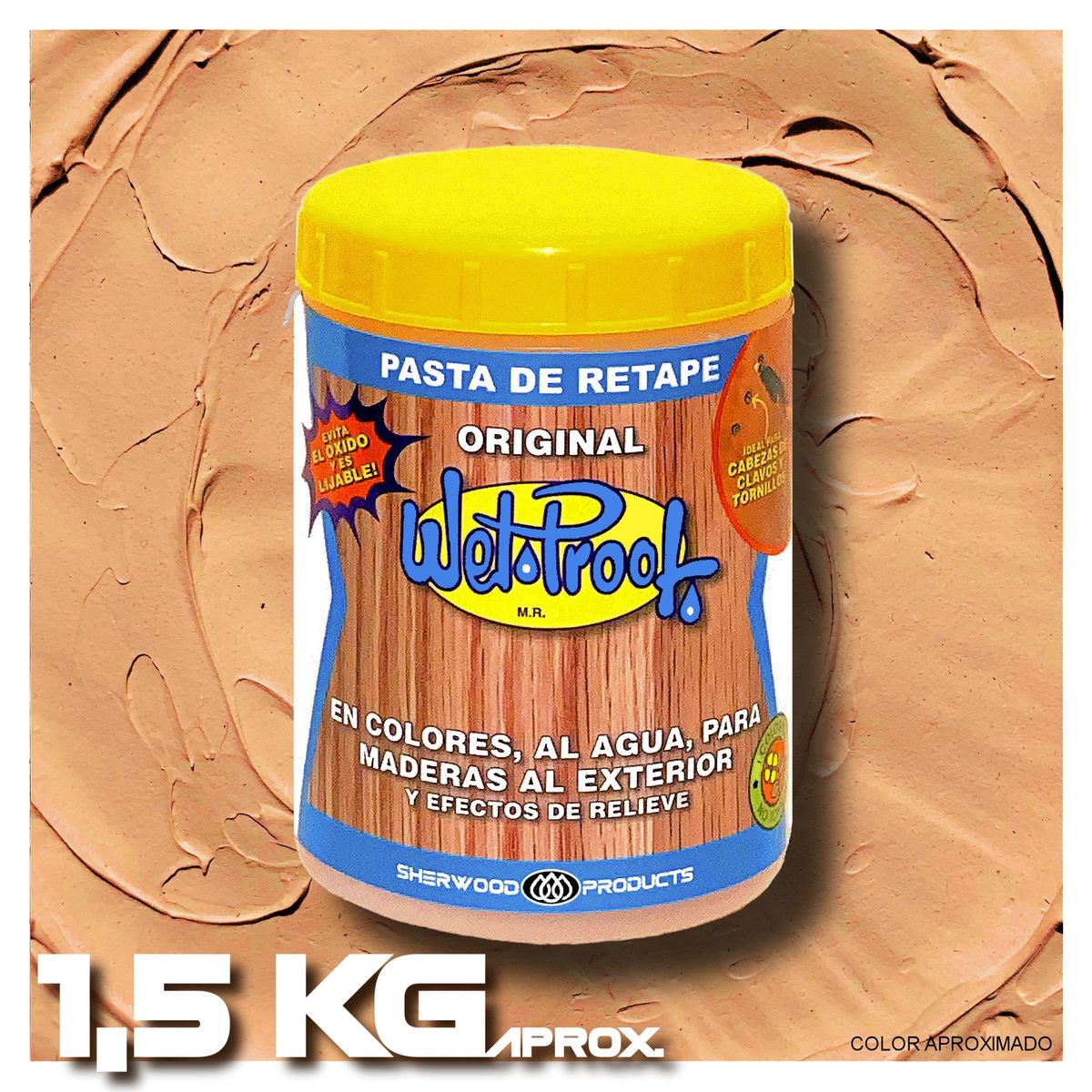 WETPROOF - PASTA DE RETAPE WET PROOF® RAULÍ PARA MADERA EXTERIOR 1,5 KG