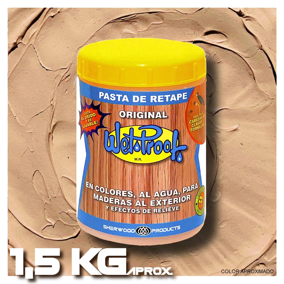 WETPROOF - PASTA DE RETAPE WET PROOF® ALERCE PARA MADERA EXTERIOR 1,5 KG