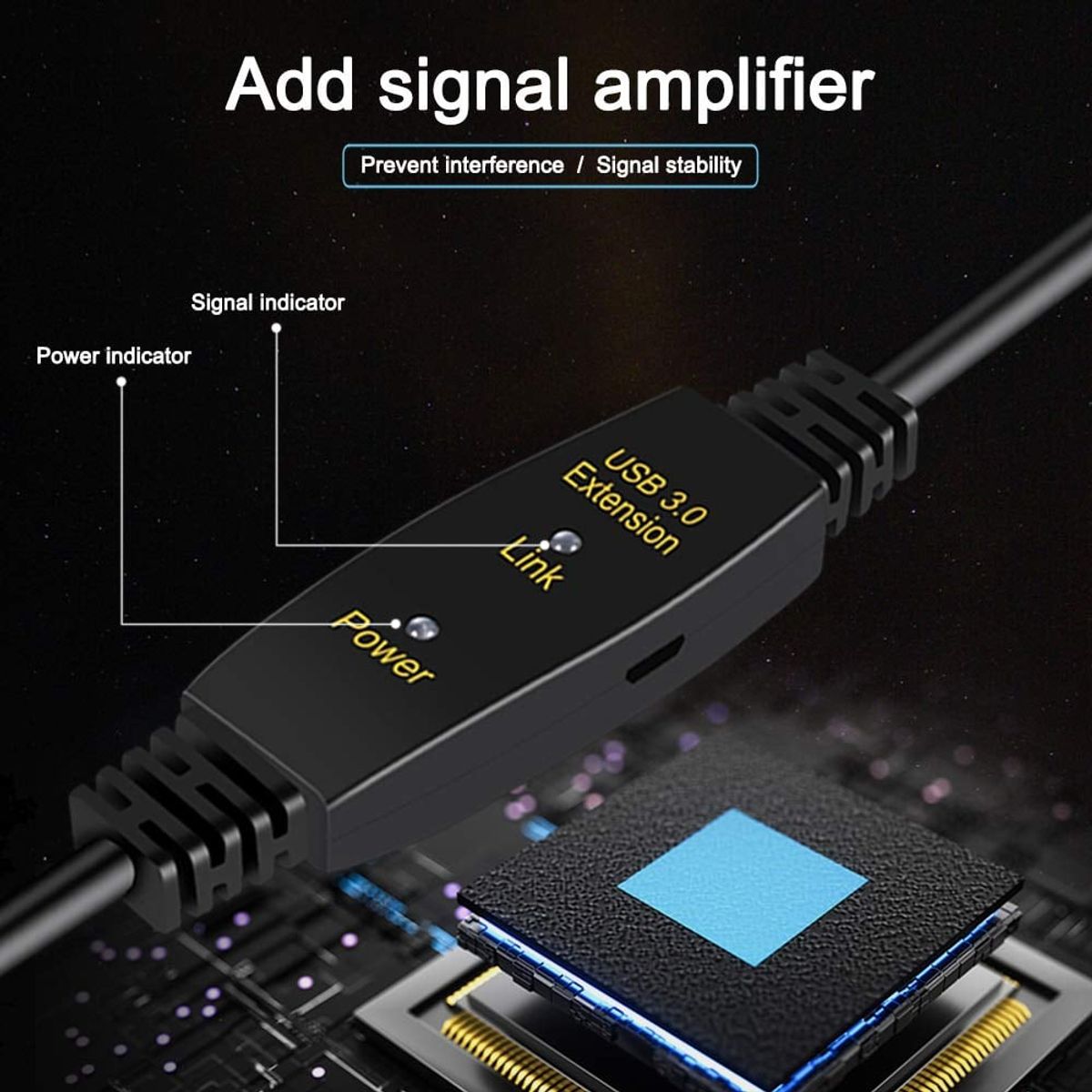 KUANGYE - Cable Usb 3.0 Extension Activo Macho Hembra 5mts