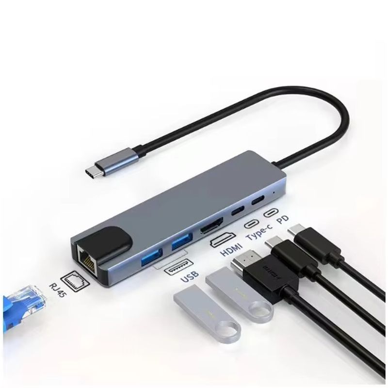 CASTLEN - Hub HDMI Adaptador Multipuerto 6 en 1 Para Macbook Windows