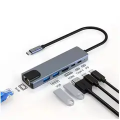 CASTLEN - Hub HDMI Adaptador Multipuerto 6 en 1 Para Macbook Windows