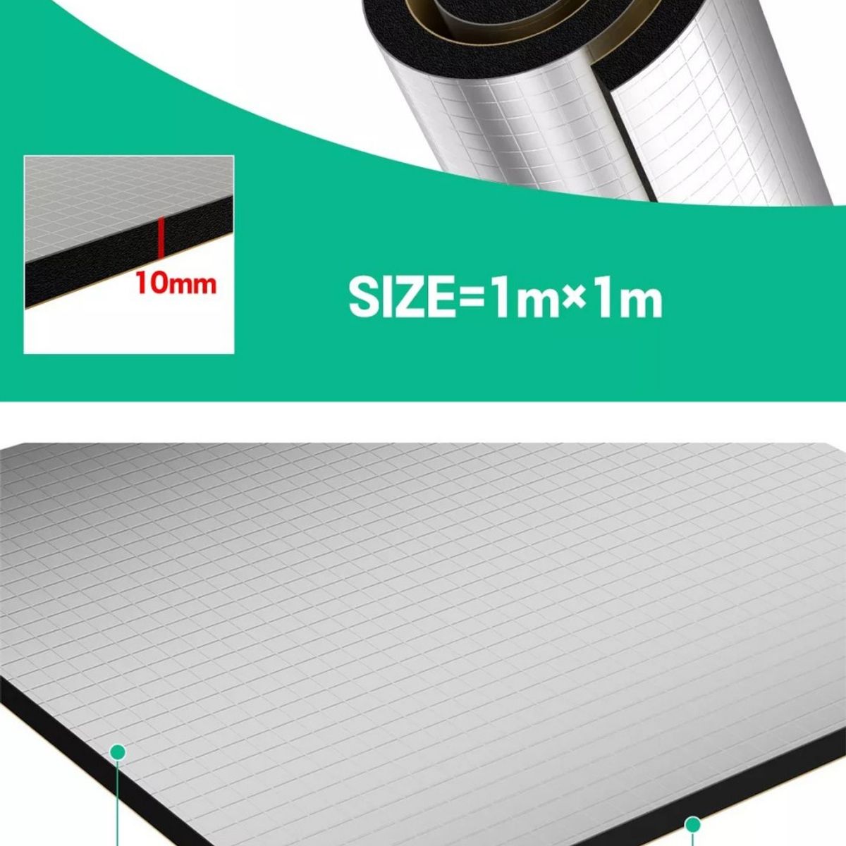 KUANGYE - Lamina Goma Aislante 10mm Sonido Termico Puertas Absorción