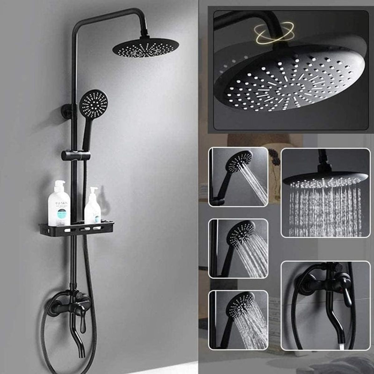 BITART - Juego Columna De Ducha Termostáticos Para Baño 3 Funciones