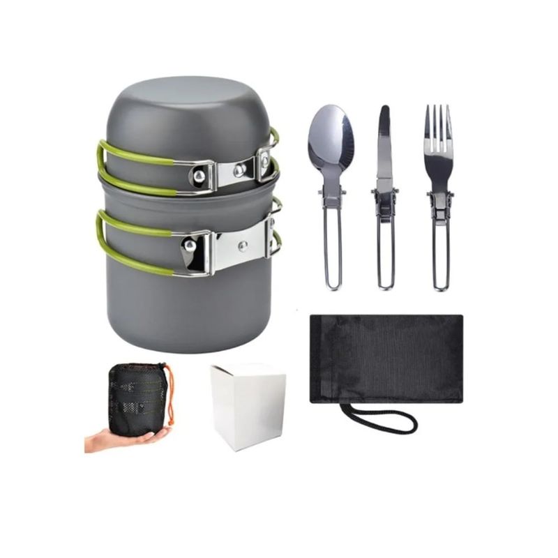 GENERICO - Set Ollas Kit Camping 5 Piezas Ultraligero