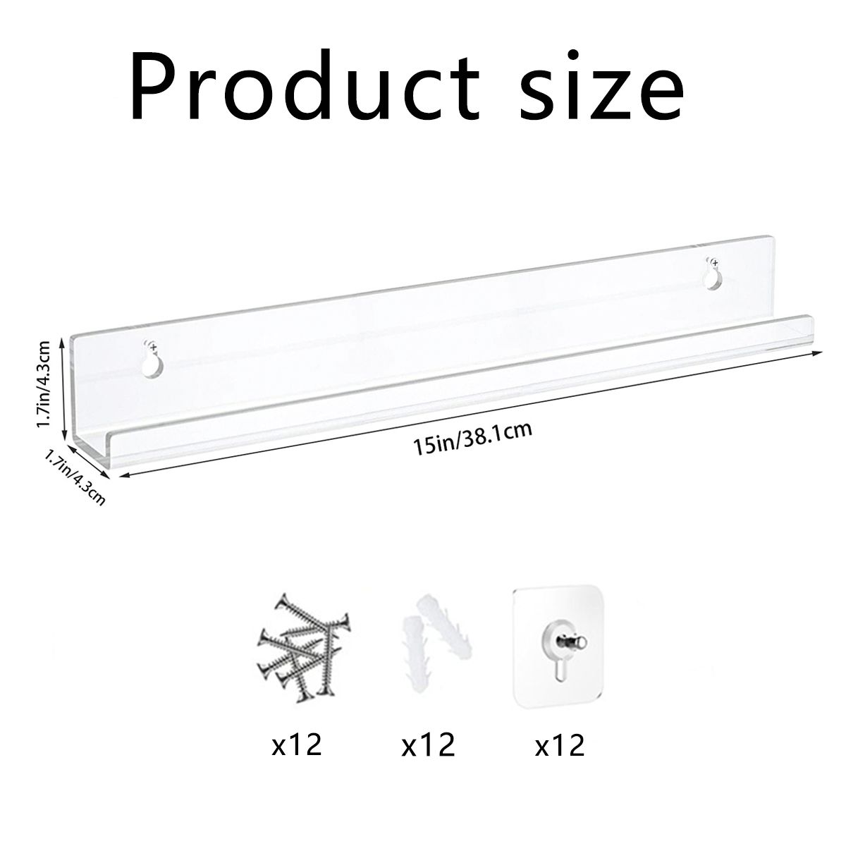 BITART - 6 Repisas Flotantes Estantes Flotantes De Acrílico Genérica