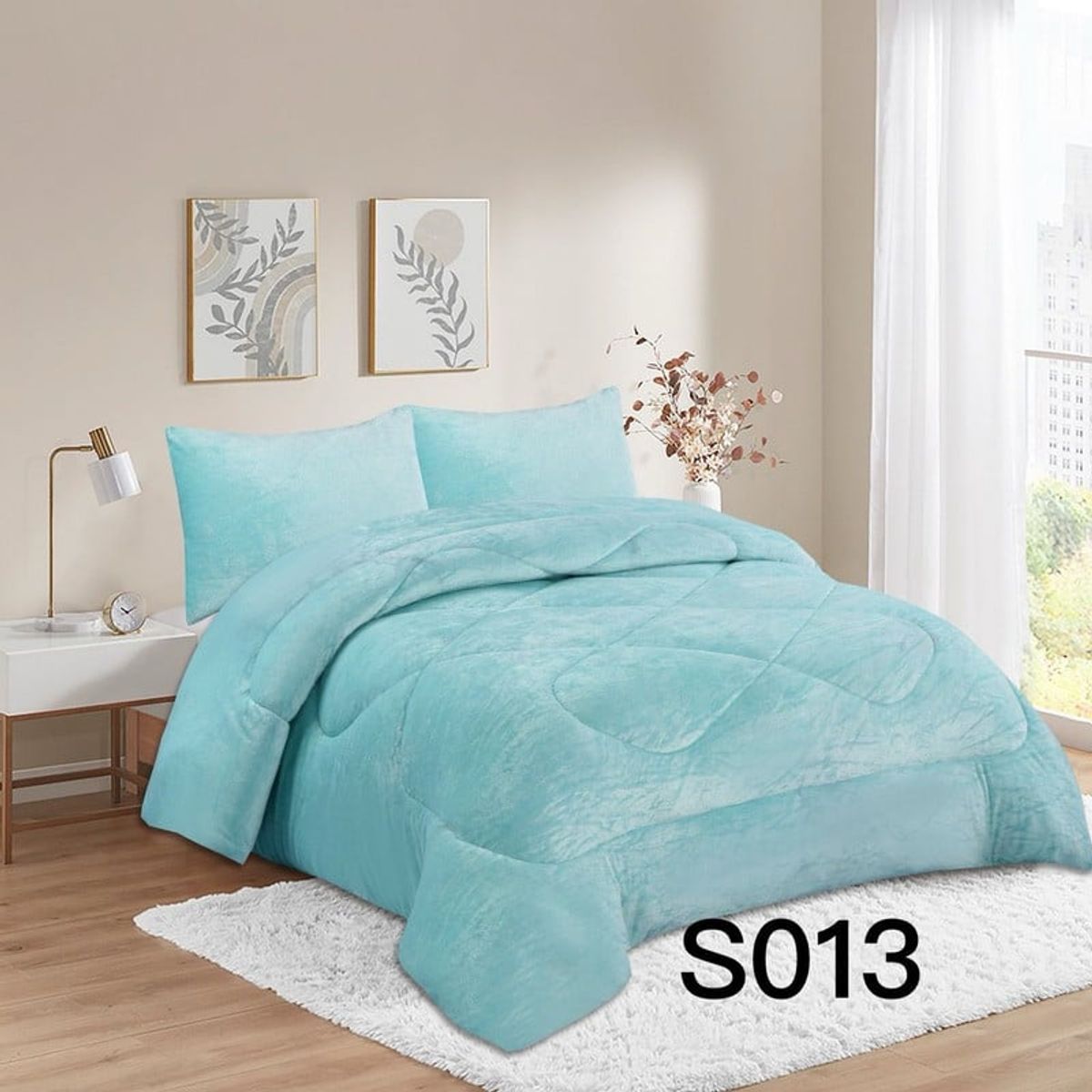 ANGELES DEL HOGAR - COBERTOR PLUSH CON CHIPORRO 2 P CELESTE