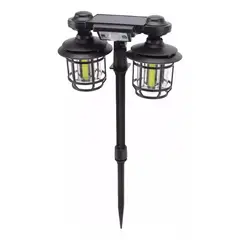 RAF - Lampara Solar Exterior Farol Doble Estaca Led Ideal Jardin