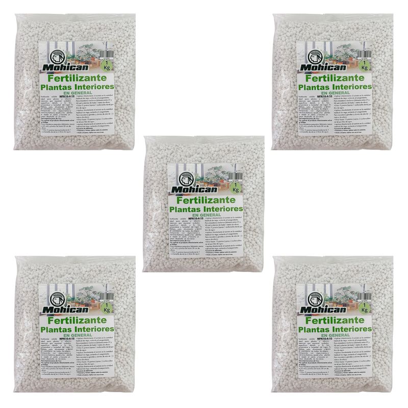 MOHICAN - PROMO 5X FERTILIZANTE PLANTAS INTERIORES BOLSA 1 KG MOHICAN