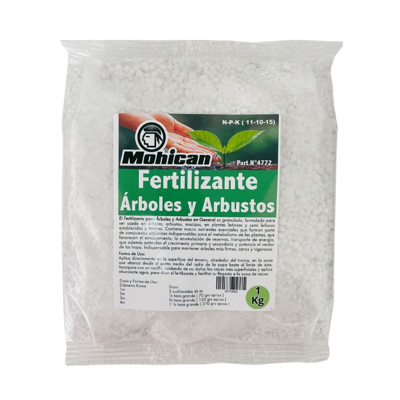 MOHICAN - FERTILIZANTE PARA ARBOLES Y ARBUSTOS BOLSA 1 KG MOHICAN